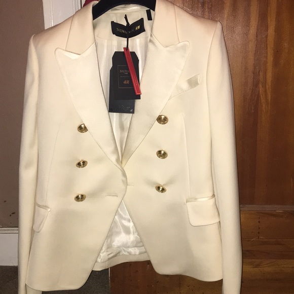 Balmain Jackets & Blazers - Balmain x H&M white blazer size 8